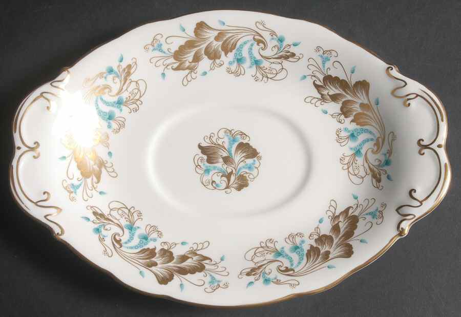 Strange Orchid (White Background) Underplate for Gravy Boat by Coalport-1