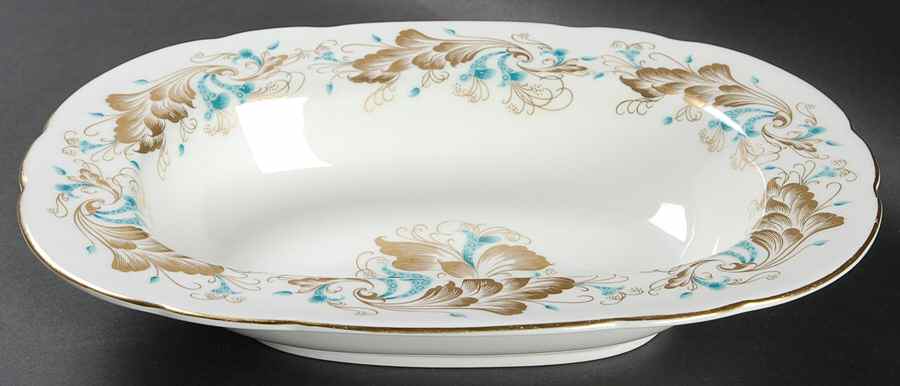 Strange Orchid (White Background) 10" Oval Vegetable Bowl by Coalport-1