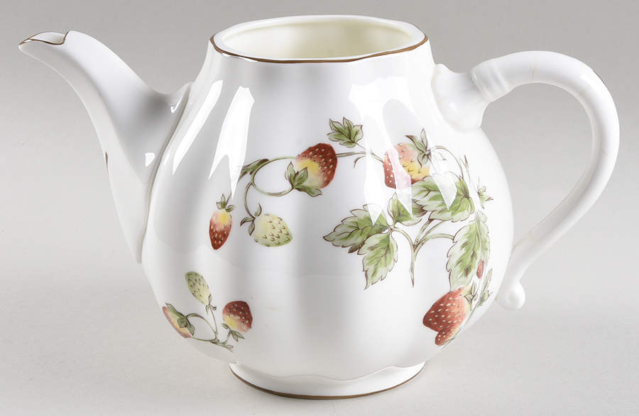 Strawberry (Scalloped) Teapot No Lid by Coalport-1
