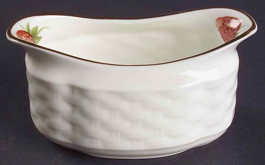 Strawberry (Scalloped) Mini Open Sugar Bowl by Coalport-1