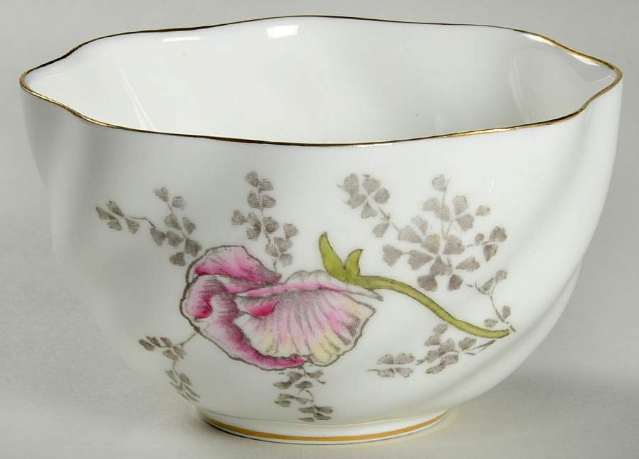 Sweet Pea Open Sugar Bowl by Coalport-1