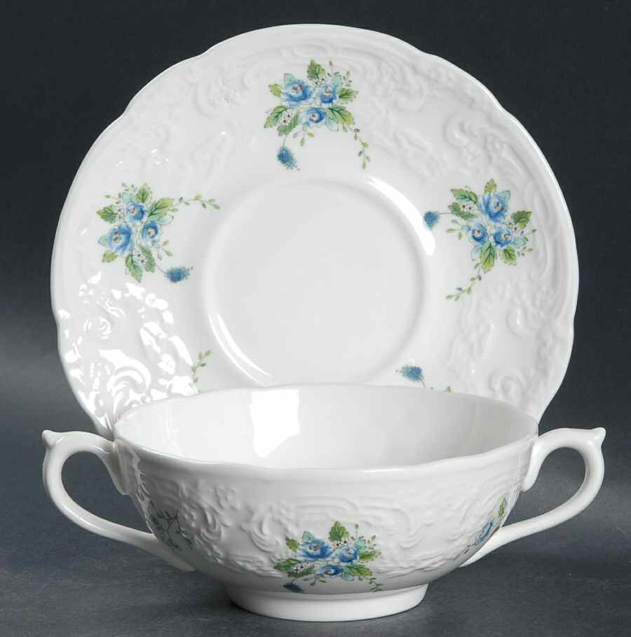 Tintern Flat Cream Soup Bowl & Saucer Set by Coalport-1