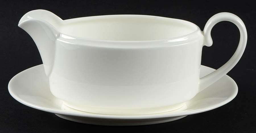 Tiffany White Gravy Boat & Underplate/Relish by Coalport-1