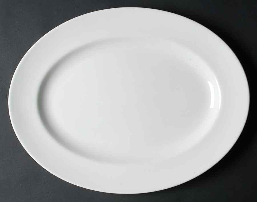 Tiffany White 15" Oval Serving Platter by Coalport-1