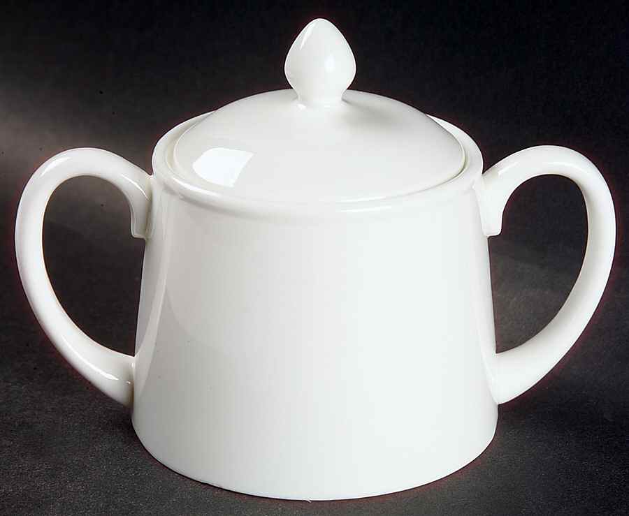 Tiffany White Sugar Bowl & Lid by Coalport-1