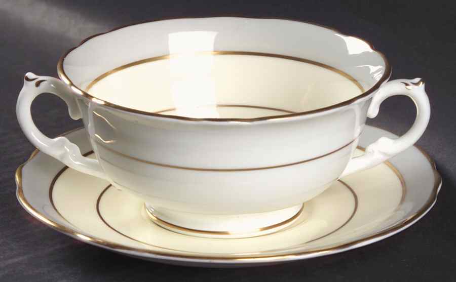 Tomorrow Footed Cream Soup Bowl & Saucer Set by Coalport-1