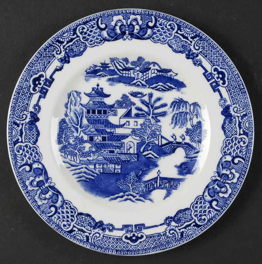 The Willow Blue (Newer, Bone) Salad Plate by Coalport-1
