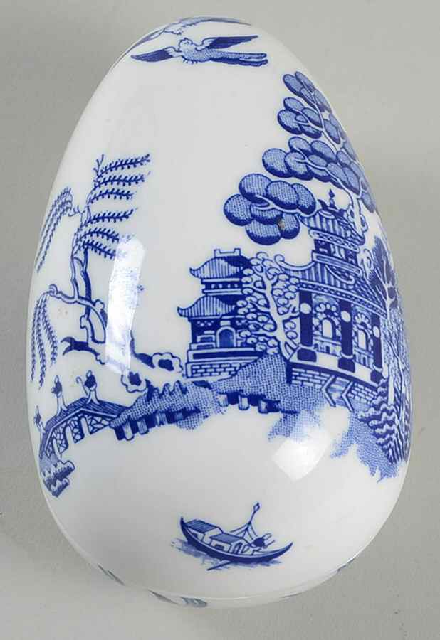 The Willow Blue (Newer, Bone) Small Egg Box & Lid by Coalport-1