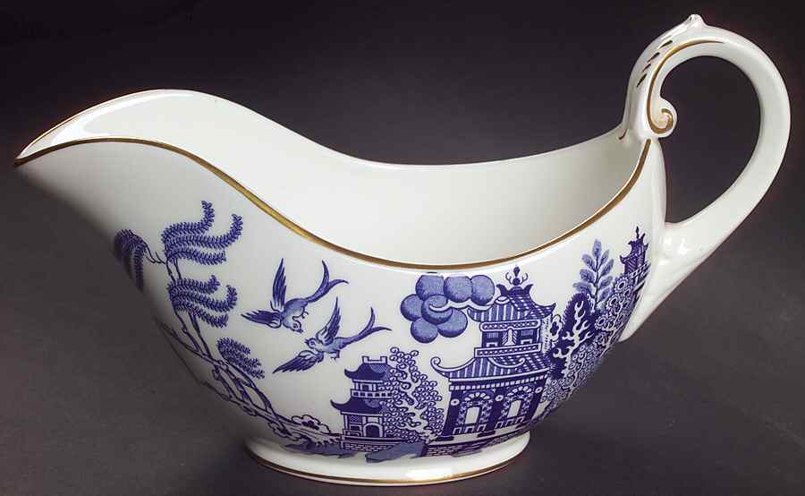 Willow Gravy Boat by Coalport-1
