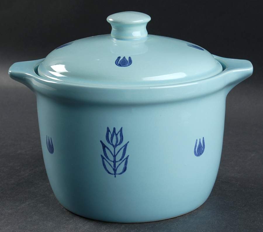 Dutch Blue Bean Pot & Lid by Cameron Clay Product-1