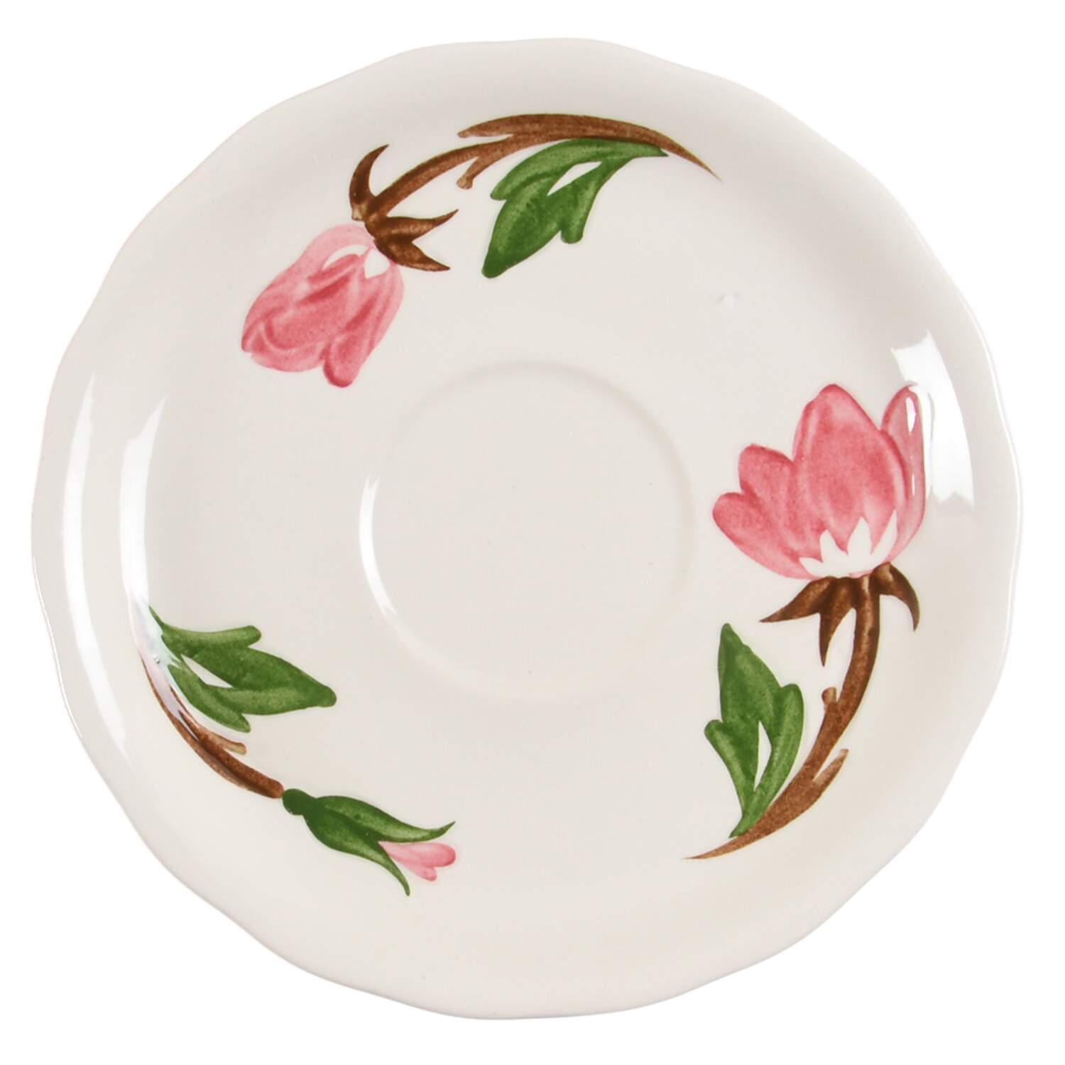 Green Arbor (Cream) Saucer by Continental Kilns-1