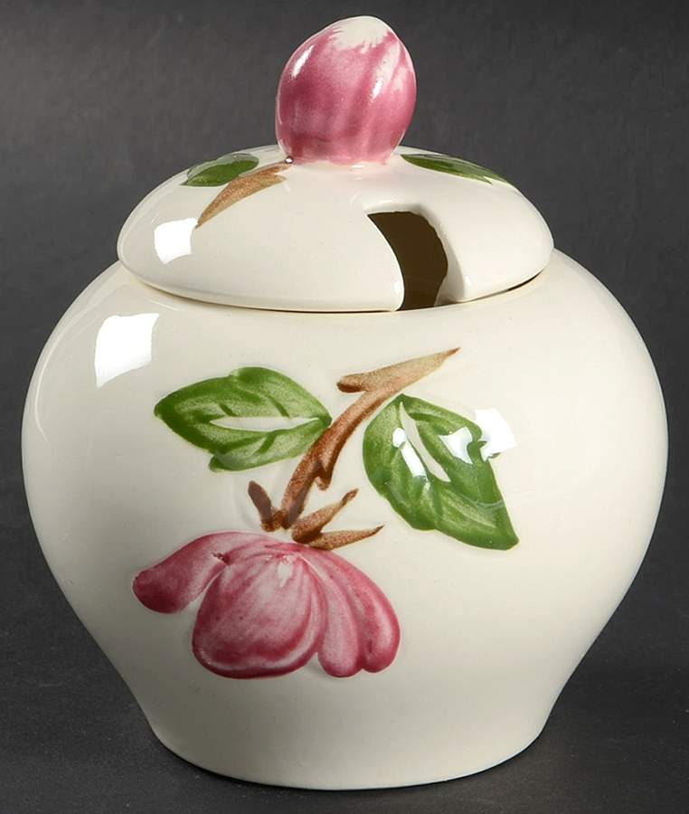 Green Arbor (Cream) Jam/Jelly & Lid by Continental Kilns-1