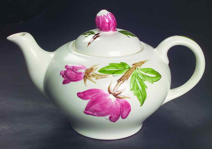 Green Arbor (Cream) Teapot & Lid by Continental Kilns-1