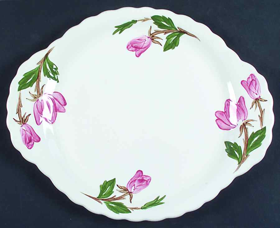 Green Arbor (Cream) Handled Cake Plate by Continental Kilns-1