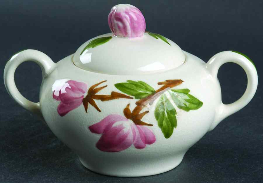 Green Arbor (Cream) Sugar Bowl & Lid by Continental Kilns-1
