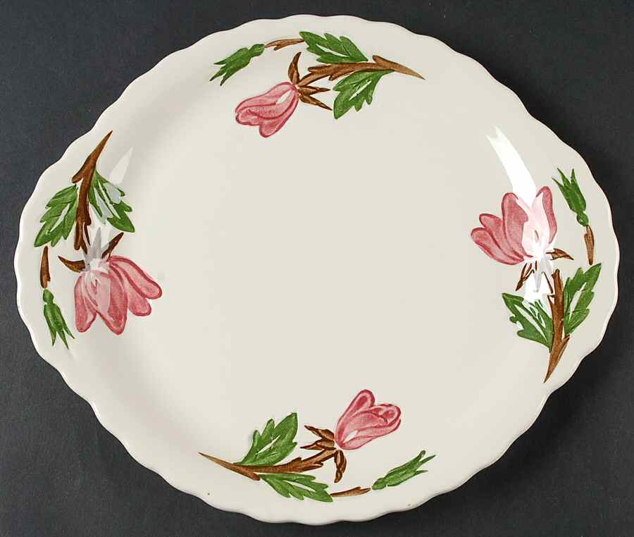 Green Arbor (Cream) Handled Cake Plate by Continental Kilns-1