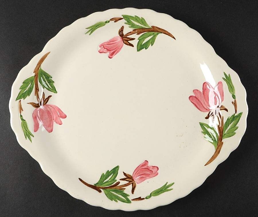 Green Arbor (Cream) 11" Oval Serving Platter by Continental Kilns-1