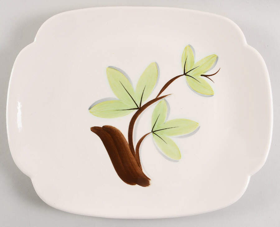 Woodleaf 13" Oval Serving Platter by Continental Kilns-1