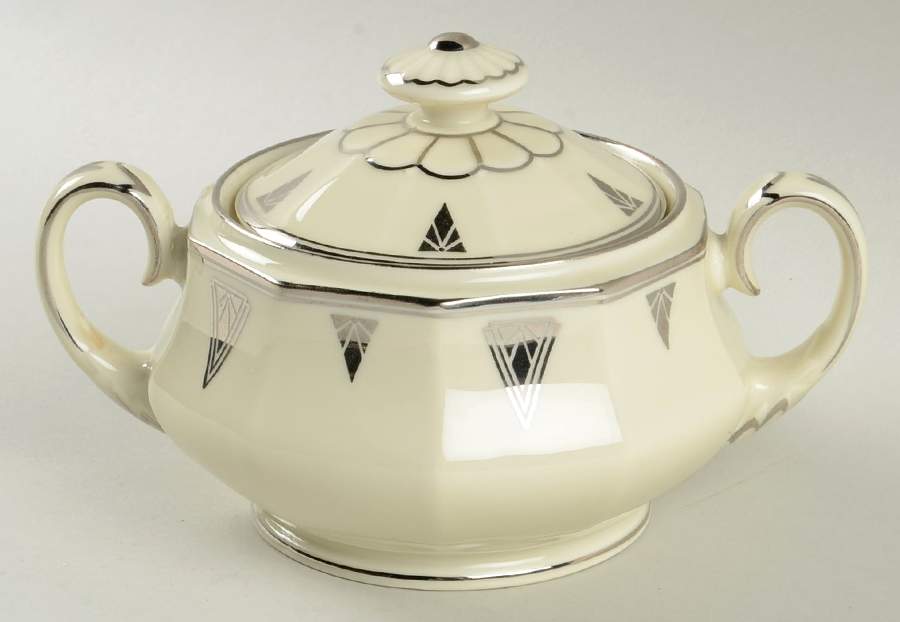Deauville (Cream, 10 Sided) Sugar Bowl & Lid by Community-1