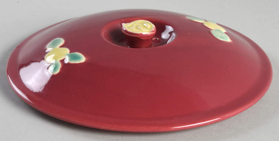 Rosebud Lid for 1.75 Round Triple Service Casserole by Coors Pottery-1