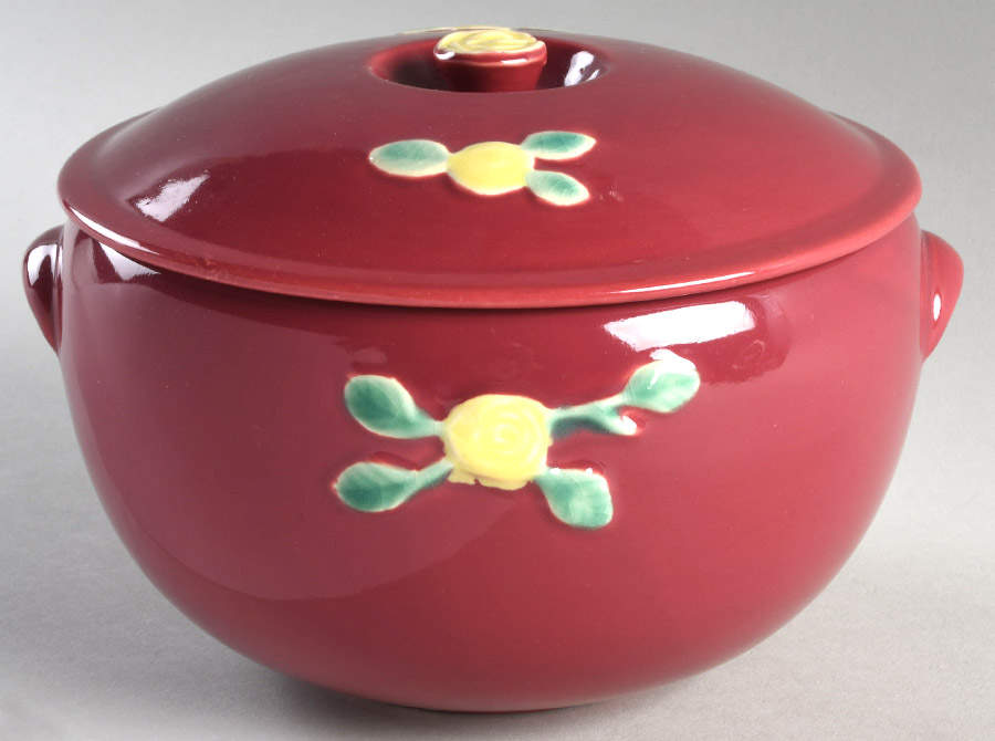Rosebud 1.75 Qt Round Triple Service Covered Casserole by Coors Pottery-1