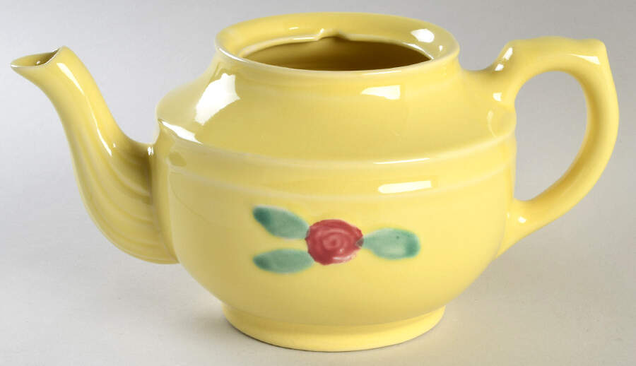 Rosebud Teapot No Lid by Coors Pottery-1