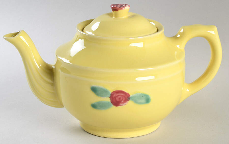 Rosebud Teapot & Lid by Coors Pottery-1
