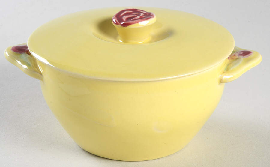 Rosebud Sugar Bowl & Lid by Coors Pottery-1