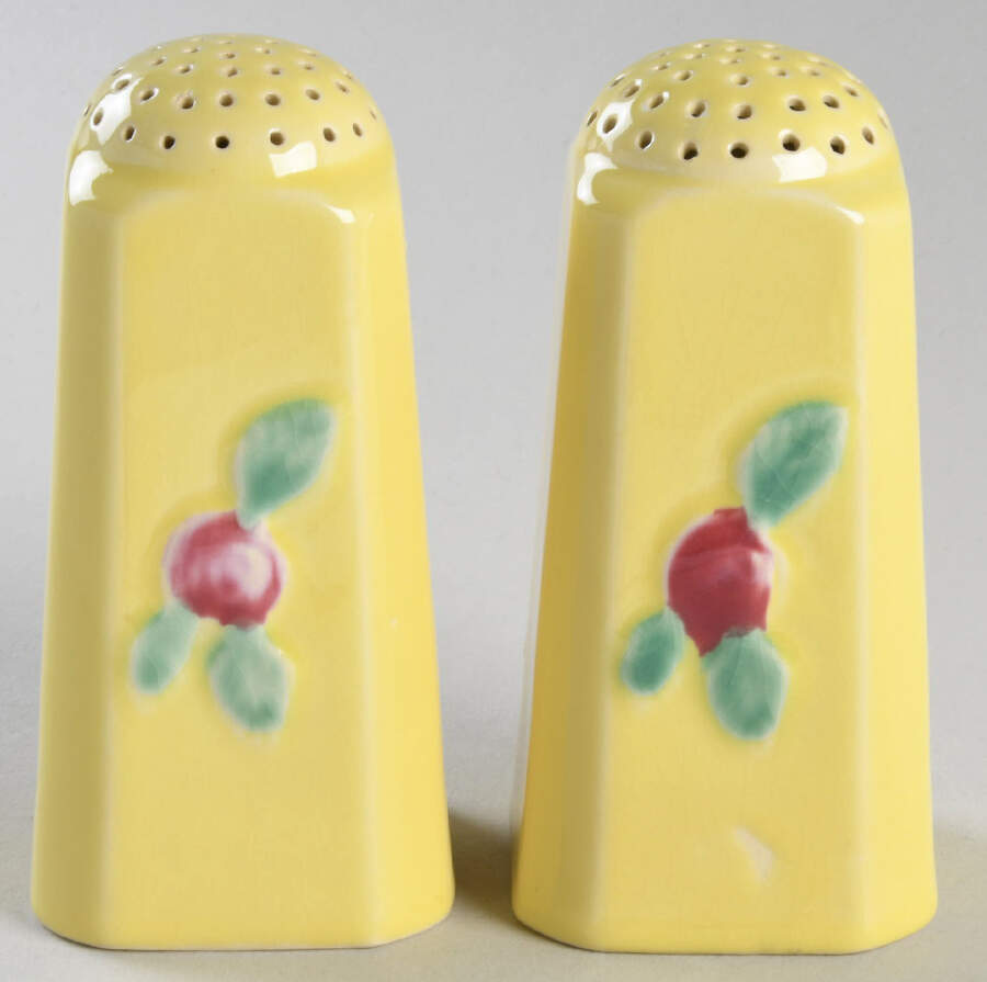 Rosebud Oversized Salt & Pepper Set by Coors Pottery-1