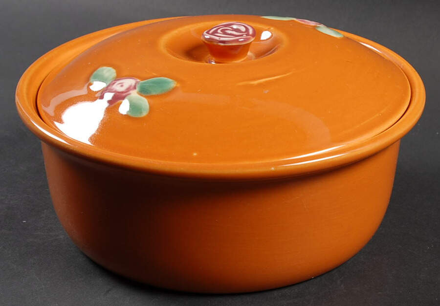 Rosebud 1 Qt Round Covered Casserole by Coors Pottery-1