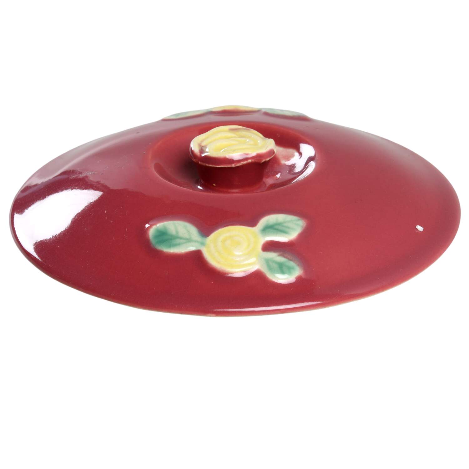 Rosebud Lid for Small Bean Pot by Coors Pottery-1