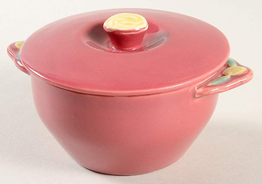 Rosebud Sugar Bowl & Lid by Coors Pottery-1