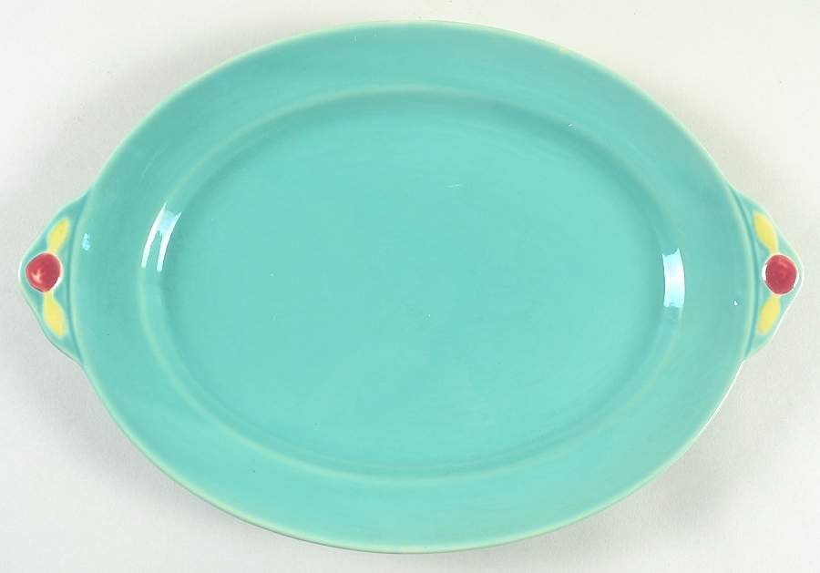 Rosebud 13" Oval Serving Platter by Coors Pottery-1