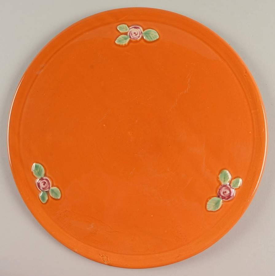 Rosebud Cake Plate by Coors Pottery-1