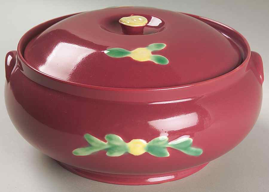 Rosebud 1.75 Qt French Covered Casserole by Coors Pottery-1