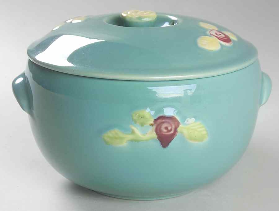 Rosebud 1 Qt Round Covered Triple Service Casserole by Coors Pottery-1