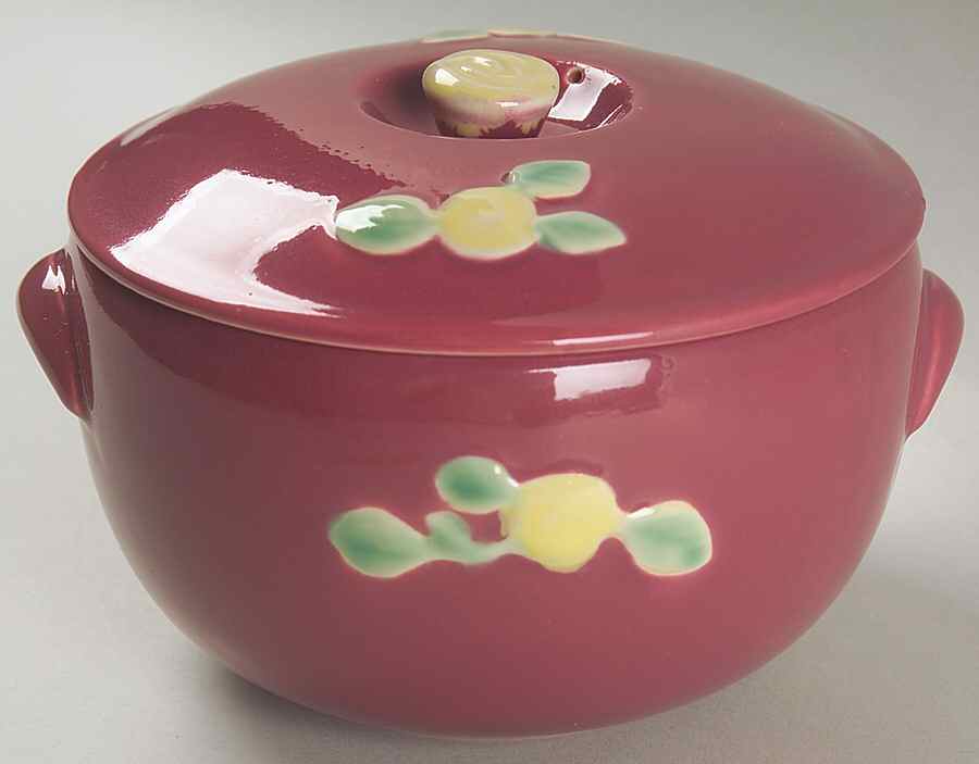 Rosebud 1 Qt Round Covered Triple Service Casserole by Coors Pottery-1