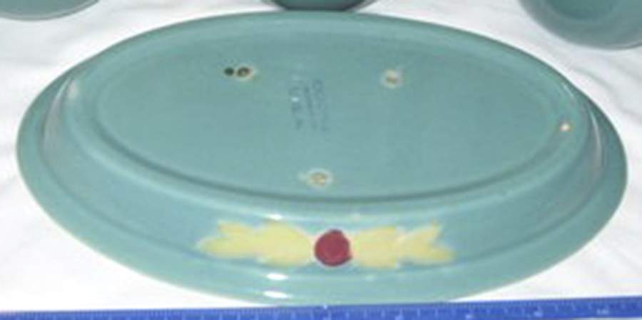 Rosebud 9" Oval Serving Platter by Coors Pottery-1