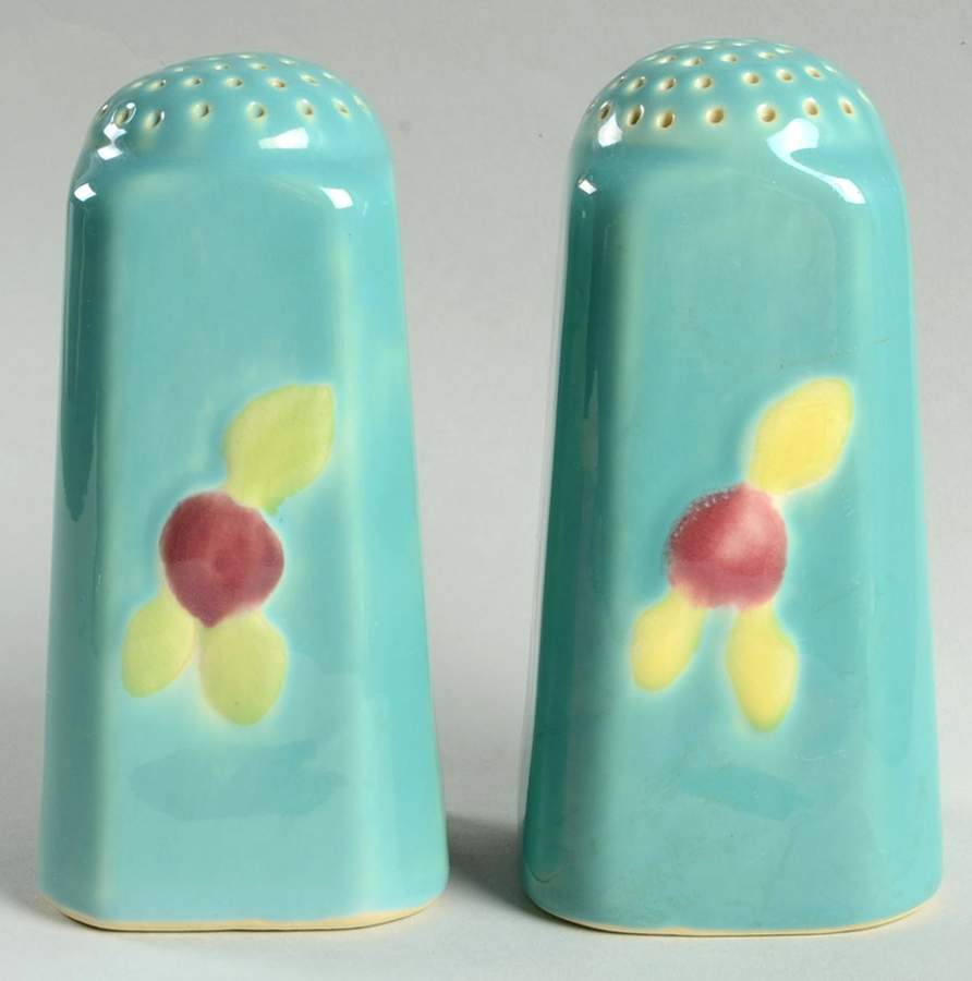 Rosebud Oversized Salt & Pepper Set by Coors Pottery-1