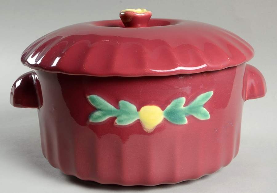 Rosebud 1.75 Qt Dutch Casserole & Lid by Coors Pottery-1