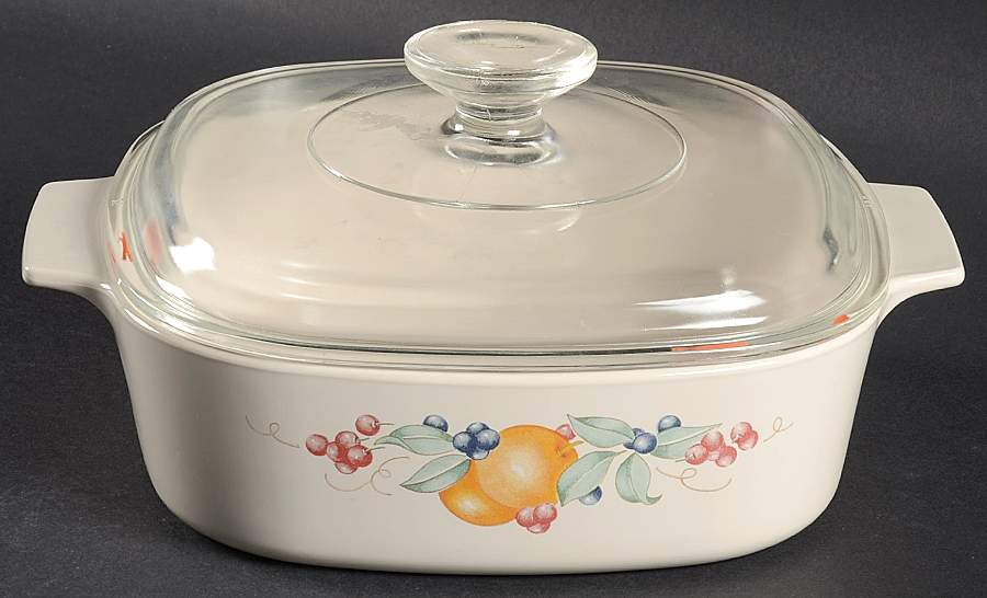 Abundance (Corelle) 2 Quart Square Casserole with Lid by Corning Corelle-1