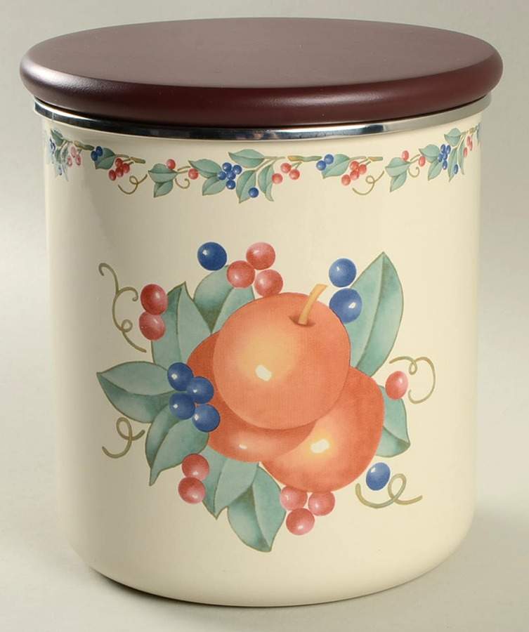 Abundance (Corelle) Medium Metal Canister & Wood Lid by Corning Corelle-1
