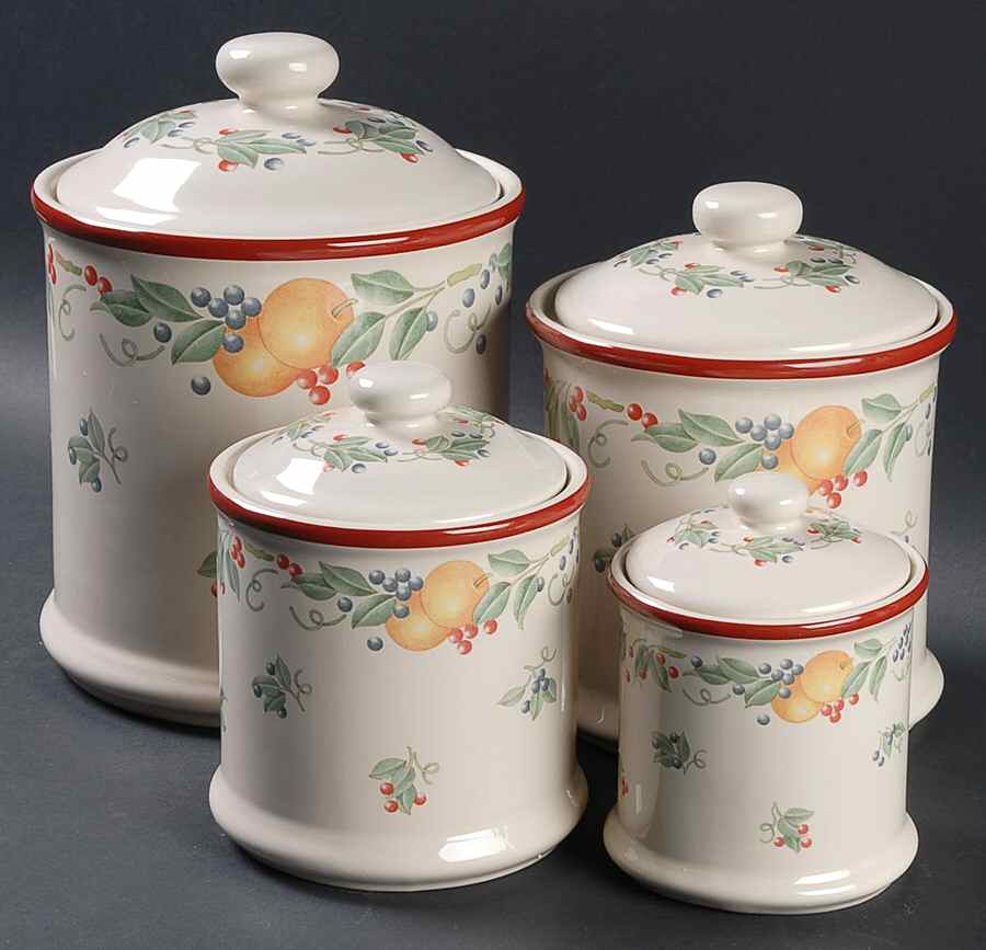 Abundance (Corelle) (4 Piece) Canister Set (Boxed) Motif 2 by Corning Corelle-1