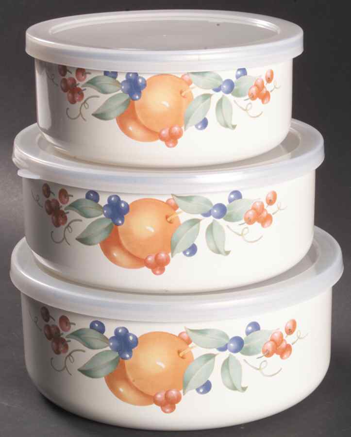 Abundance (Corelle) (3 Piece) Metal Bowl W/Plastic Lids (5", 6", 7") by Corning Corelle-1