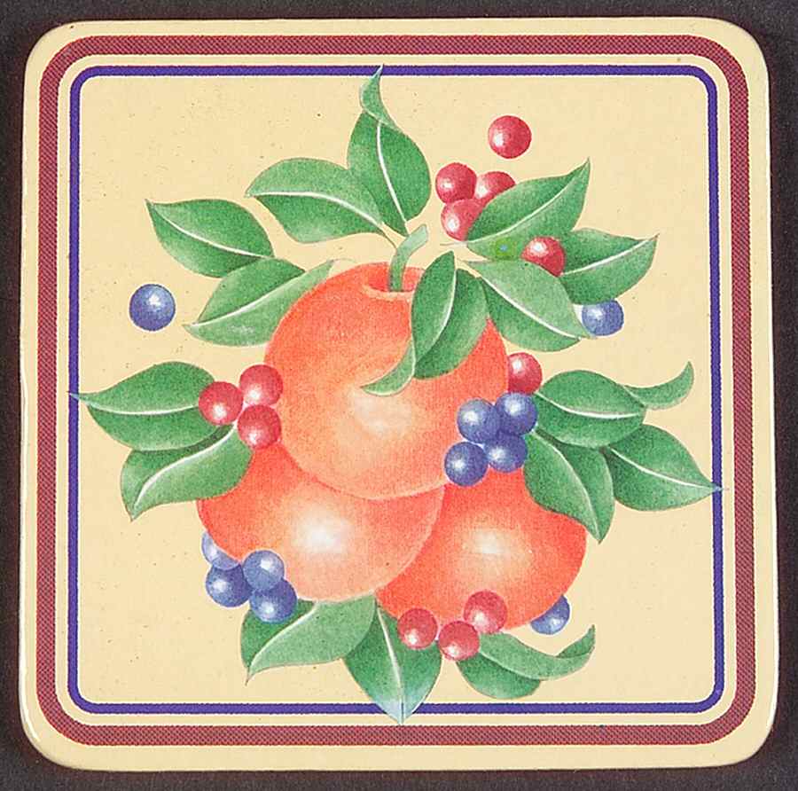 Abundance (Corelle) Cork Back Square Coaster by Corning Corelle-1