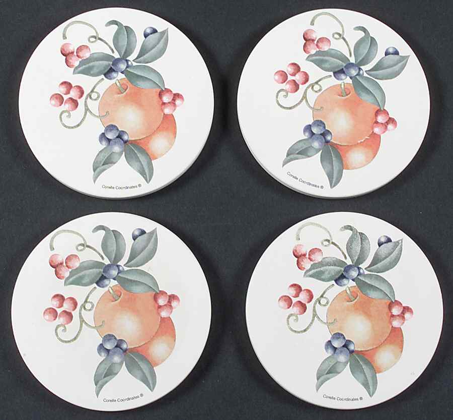 Abundance (Corelle) Round (Thirsty) Stone Coaster - Set of 4 by Corning Corelle-1