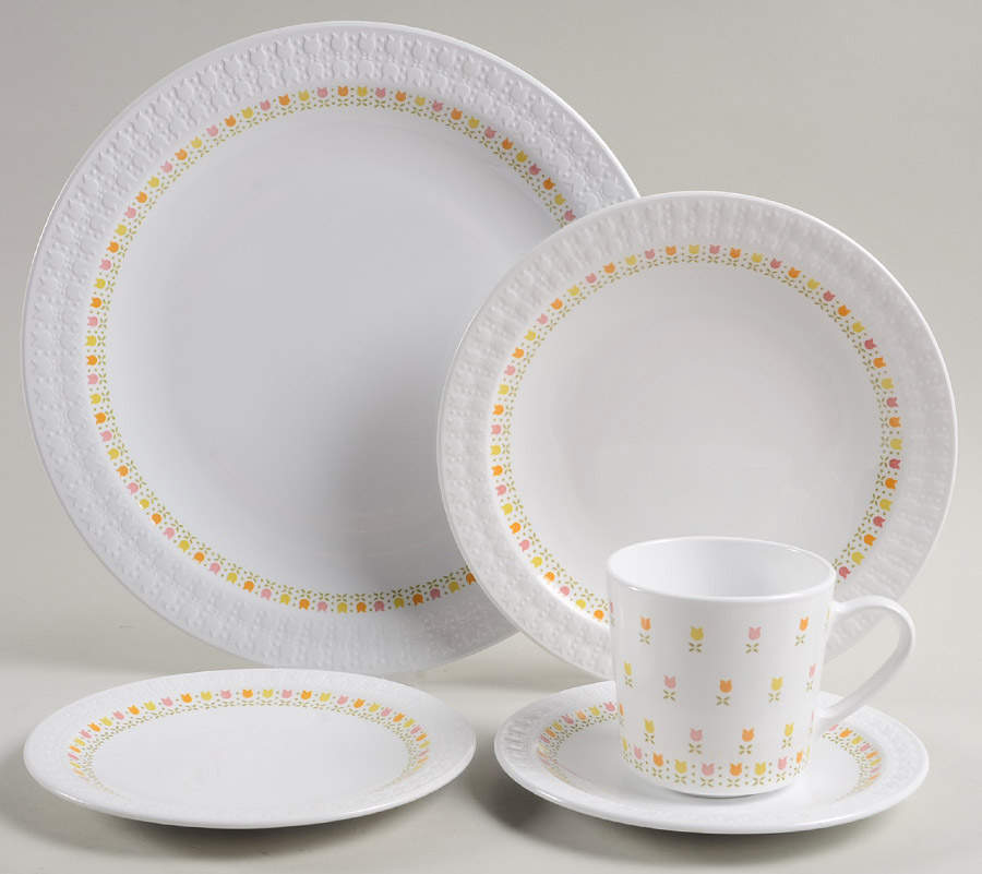 April Tulip Multicolor 5 Piece Place Setting by Corning Corelle-1