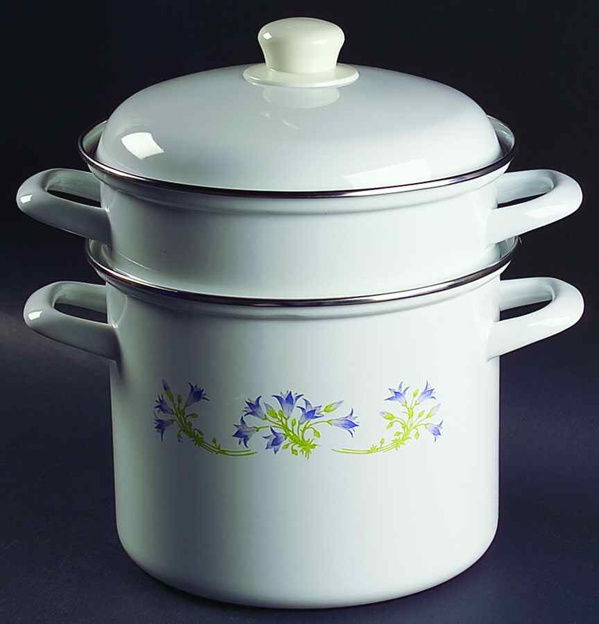 Blue Dusk (Corelle) 7 Quart Stockpot Metal with Steamer by Corning Corelle-1