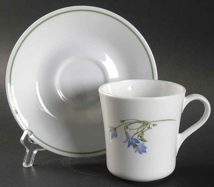 Blue Dusk (Corelle) Flat Cup & Saucer Set by Corning Corelle-1