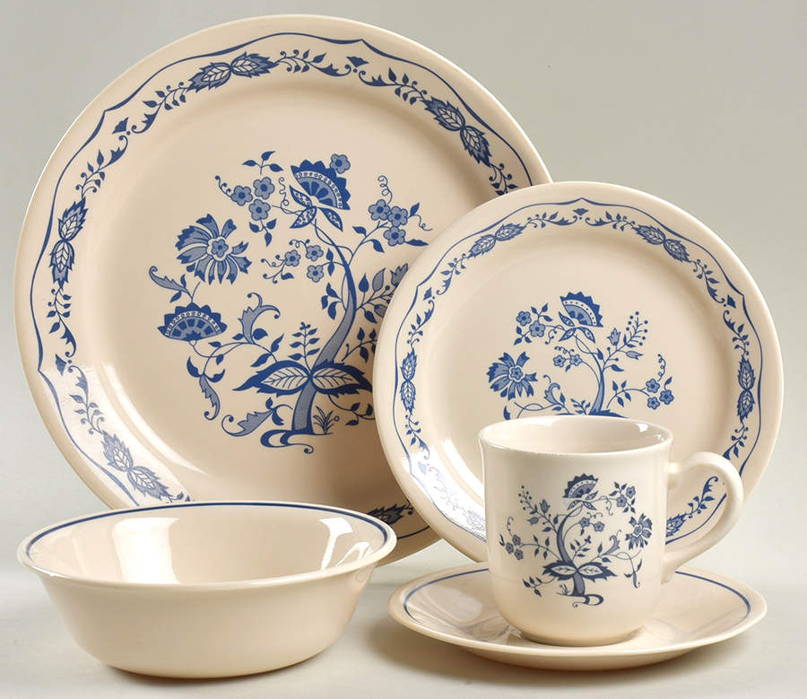 Blue Floral (Corelle) 5 Piece Place Setting by Corning Corelle-1